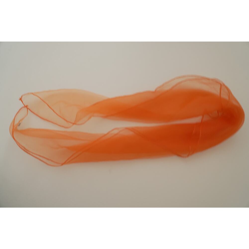 Orange Sheer Square Scarf 30x30 Lightweight Chiffon Style Neck Hair Wrap Bandana - Picture 5 of 11
